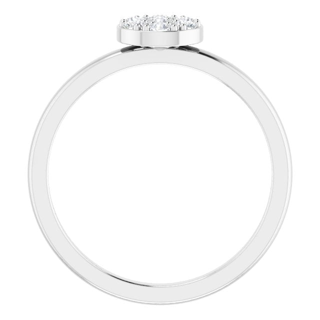 14K White 1/5 CTW Natural Diamond Stackable Cluster Ring