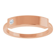 14K Rose .03 CT Natural Diamond Stackable Family Ring