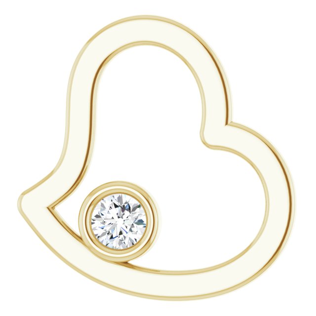 14K Yellow Gold 1/10 CTW Natural Diamond Heart Pendant - Elegant Jewelry by Brand