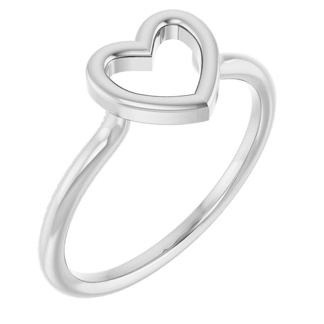 Sterling Silver Heart Ring - Elegant Jewelry by Sterling Silver, Part #51638:105:P