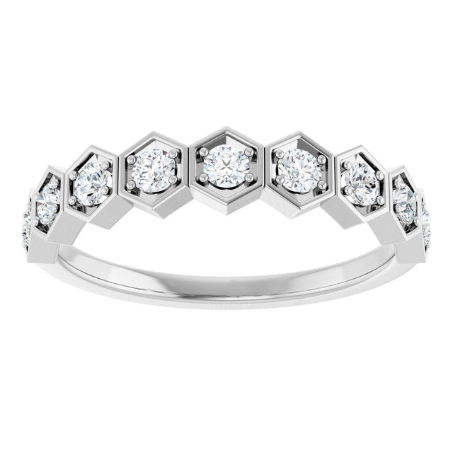 14K White 1/3 CTW Natural Diamond Stackable Ring