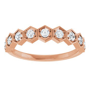 14K Rose 1/3 CTW Natural Diamond Stackable Ring