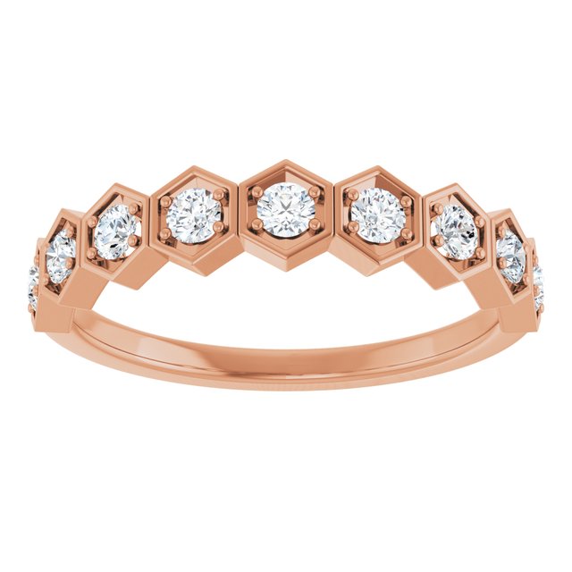 14K Rose 1/3 CTW Natural Diamond Stackable Ring