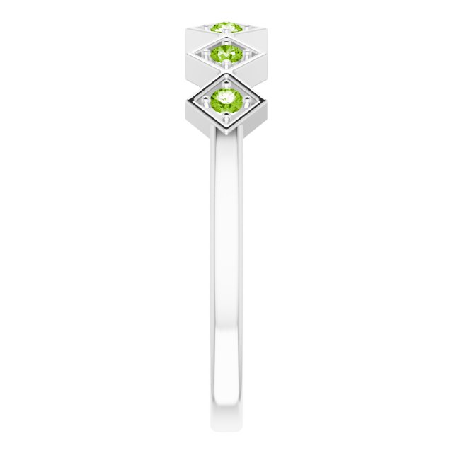 Platinum Natural Peridot Stackable Ring