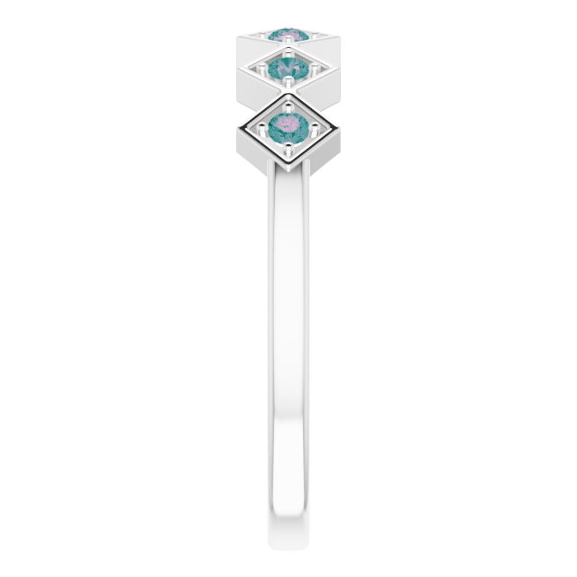 Platinum Natural Alexandrite Stackable Ring