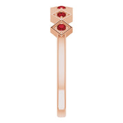 14K Rose Natural Mozambique Garnet Stackable Ring