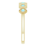 14K Yellow Natural Aquamarine Stackable Ring