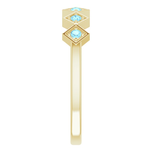 14K Yellow Natural Aquamarine Stackable Ring