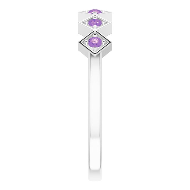 Sterling Silver Natural Amethyst Stackable Ring