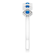 Platinum Natural Blue Sapphire Stackable Ring