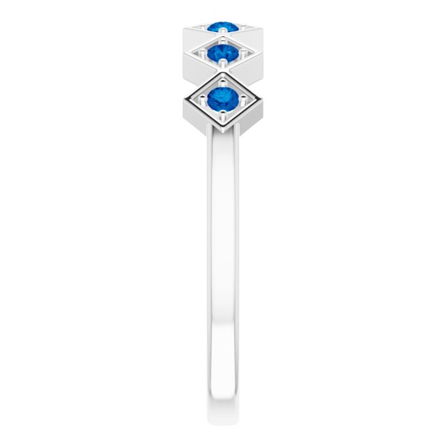 Platinum Natural Blue Sapphire Stackable Ring
