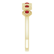 14K Yellow Natural Mozambique Garnet Stackable Ring