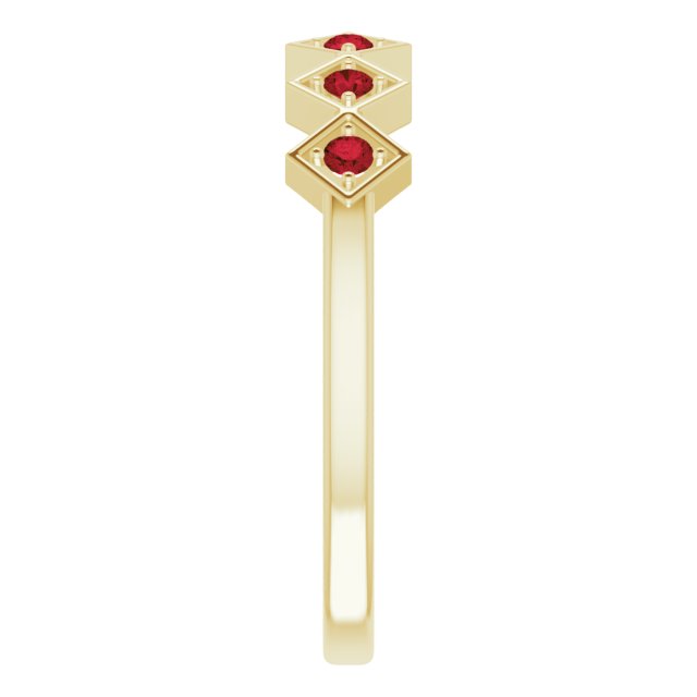 14K Yellow Natural Mozambique Garnet Stackable Ring