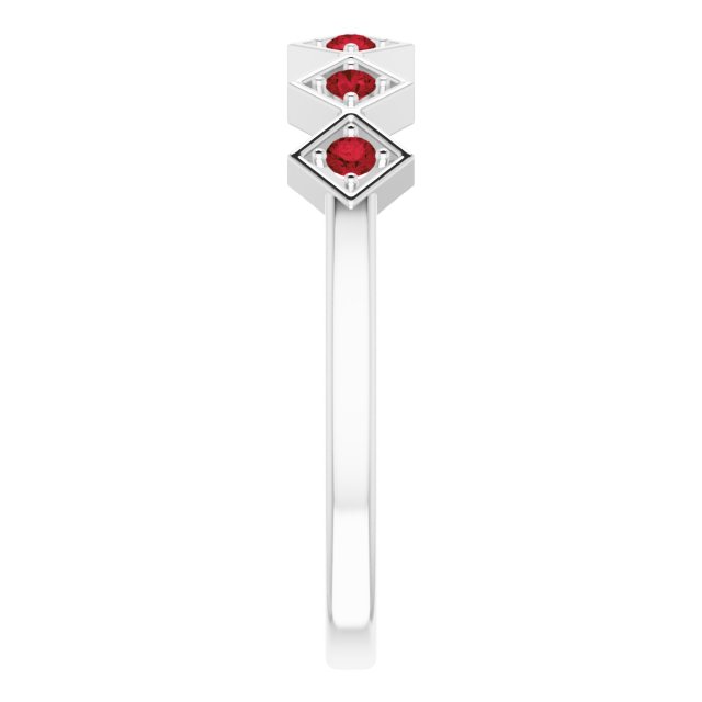 Sterling Silver Natural Mozambique Garnet Stackable Ring