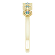 14K Yellow Natural Alexandrite Stackable Ring