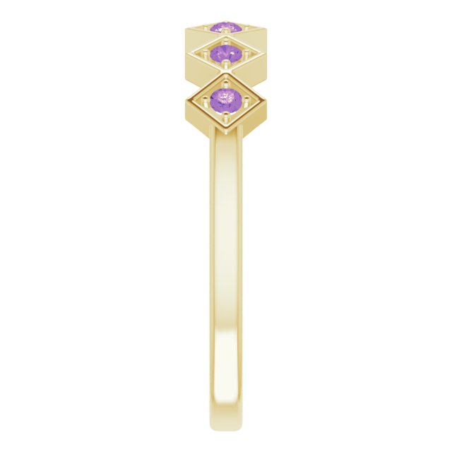 14K Yellow Natural Amethyst Stackable Ring