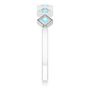 Sterling Silver Natural Aquamarine Stackable Ring