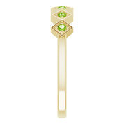 14K Yellow Natural Peridot Stackable Ring