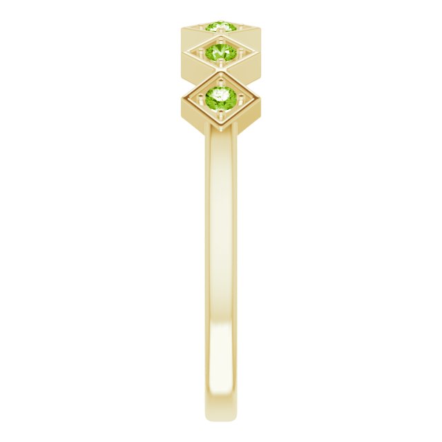 14K Yellow Natural Peridot Stackable Ring