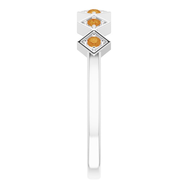 Sterling Silver Natural Citrine Stackable Ring