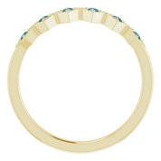 14K Yellow Natural Alexandrite Stackable Ring
