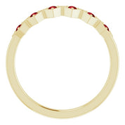 14K Yellow Natural Mozambique Garnet Stackable Ring