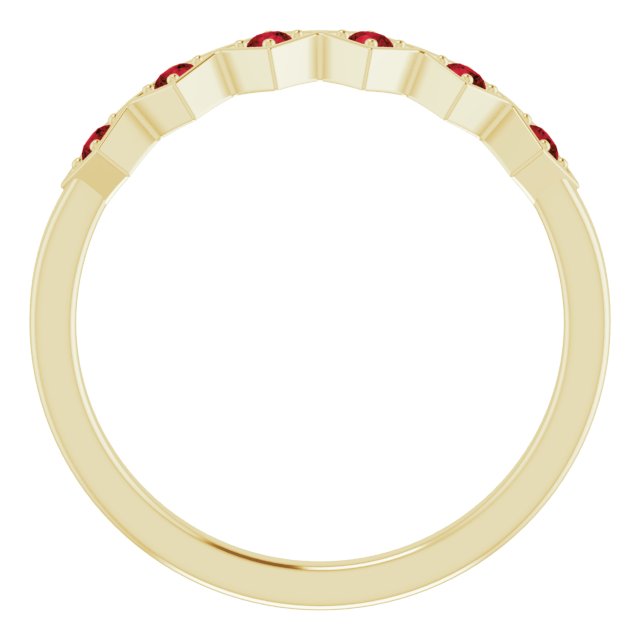 14K Yellow Natural Mozambique Garnet Stackable Ring