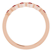 14K Rose Natural Mozambique Garnet Stackable Ring