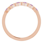 14K Rose Natural Amethyst Stackable Ring