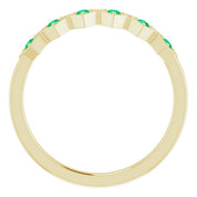 14K Yellow Lab-Grown Emerald Stackable Ring