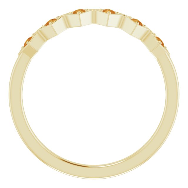14K Yellow Natural Citrine Stackable Ring