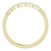 14K Yellow Natural Aquamarine Stackable Ring