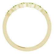 14K Yellow Natural Peridot Stackable Ring