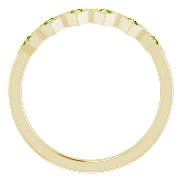 14K Yellow Natural Peridot Stackable Ring