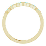 14K Yellow Natural Blue Zircon Stackable Ring