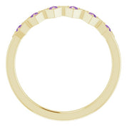 14K Yellow Natural Amethyst Stackable Ring