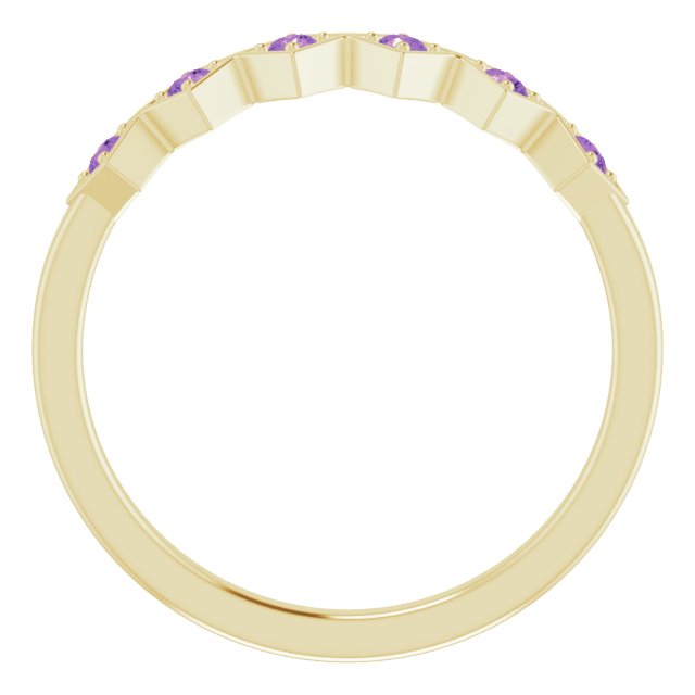 14K Yellow Natural Amethyst Stackable Ring