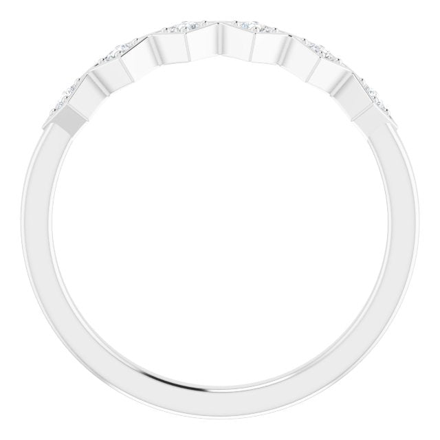 14K White 1/8 CTW Natural Diamond Stackable Ring