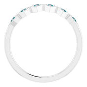 14K White Natural Alexandrite Stackable Ring
