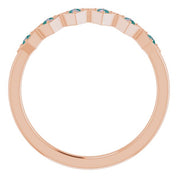 14K Rose Natural Alexandrite Stackable Ring