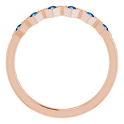 14K Rose Natural Blue Sapphire Stackable Ring