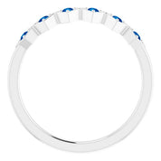 Sterling Silver Natural Blue Sapphire Stackable Ring