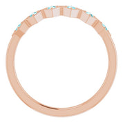 14K Rose Natural Blue Zircon Stackable Ring