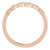 14K Rose Natural Peridot Stackable Ring