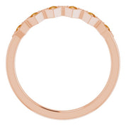 14K Rose Natural Citrine Stackable Ring