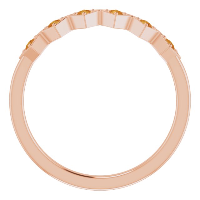 14K Rose Natural Citrine Stackable Ring