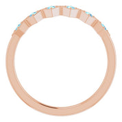 14K Rose Natural Aquamarine Stackable Ring