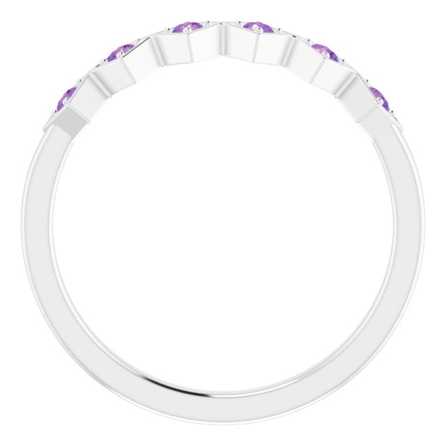 Sterling Silver Natural Amethyst Stackable Ring