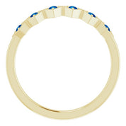 14K Yellow Natural Blue Sapphire Stackable Ring