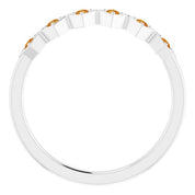 14K White Natural Citrine Stackable Ring